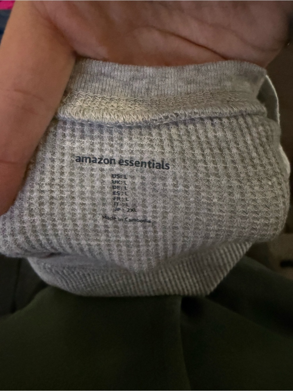 Amazon Essentials Gray Waffle Knit Crewneck Top & pants set
